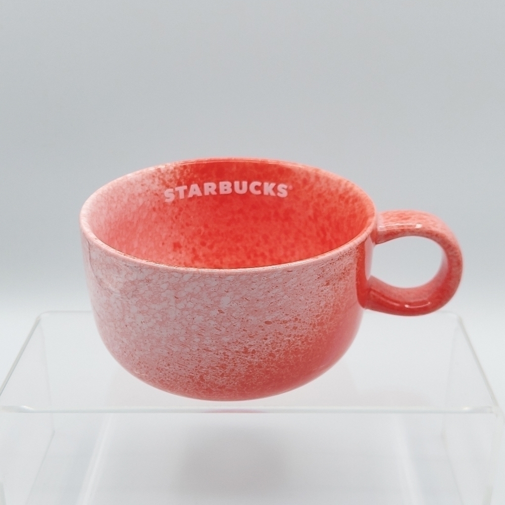Starbucks Holiday 2020 Coral / Red Speckle Ceramic Mug Soup Bowl 16oz - Picture 7 of 7